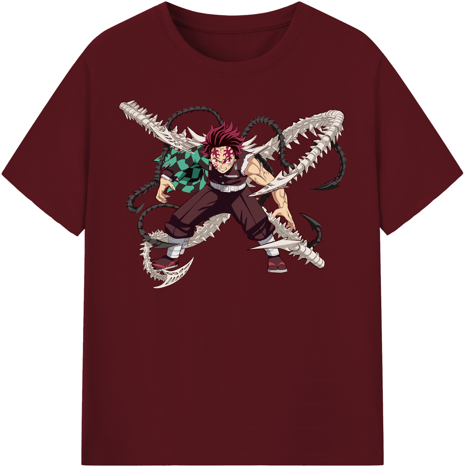 （画像用） 鬼滅の刃 竈門 炭治郎／かまど たんじろう Kamado Tanjirou 綿100％半袖Tシャツ（フロントプリント）